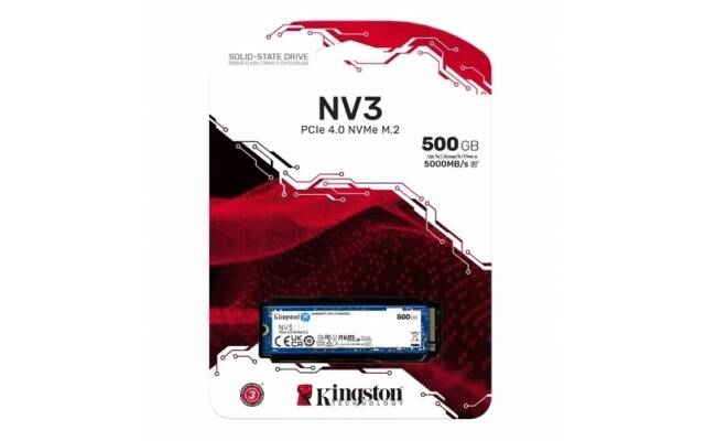 Disco SSD NV3 Kingston 500GB NVMe M.2 PCIe 2280